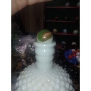 Jabo Agate Petiler? Vtg Green Blotch corkscrew‎ Marble 3/4 Inch Seam Mark Near M